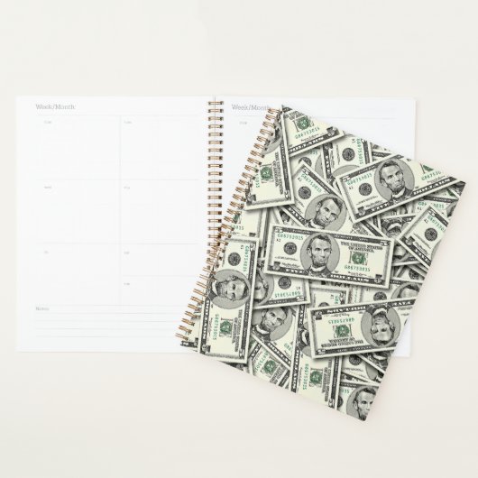5-Dollar-Schein-Geldmuster Planer (Anzeige)