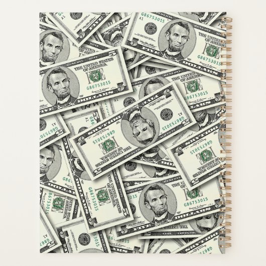 5-Dollar-Schein-Geldmuster Planer (Rückseite)