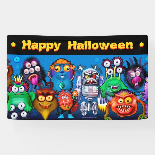 5' durch 3' Vinylhalloween-Fahne mit Monstern Banner (Horizontal)