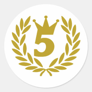 5-echte Lorbeerkrone Runder Aufkleber