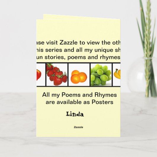 5 ein Tag - Frucht Karte (Rückseite)