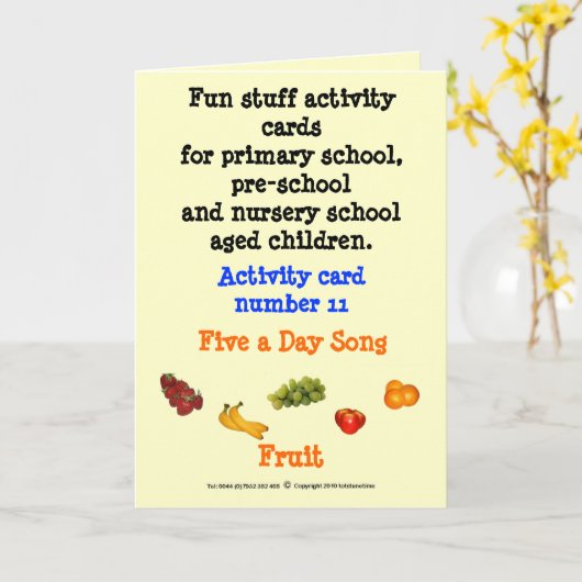 5 ein Tag - Frucht Karte (Gelbe Blume)