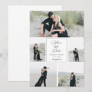 5 einfarbige Schwarz-Weiß-Hochzeit Save The Date