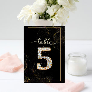 5 elegante Diamond-druckbare Tischnummern