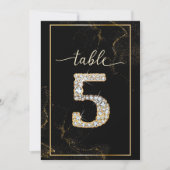 5 elegante Diamond-druckbare Tischnummern (Vorderseite)