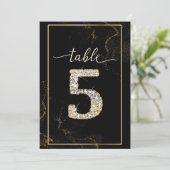 5 elegante Diamond-druckbare Tischnummern (Stehend Vorderseite)