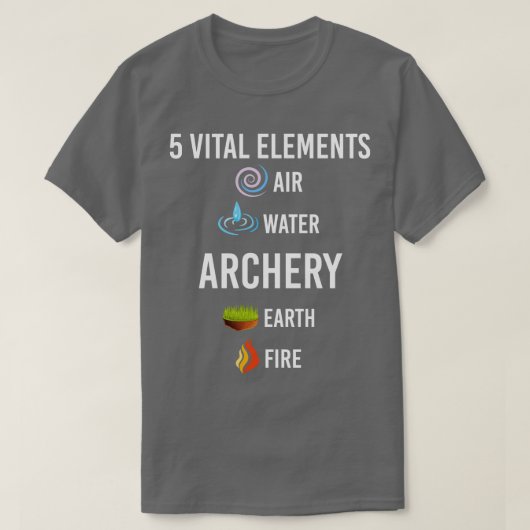 5 Elemente Bogenschießen T-Shirt (Design vorne)