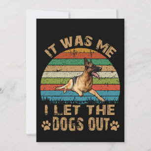 5 Es war ich, ich Ließ die Hunde Vintag Dankeskarte