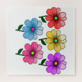 5 Farben Blumen Design Puzzle (Horizontal)