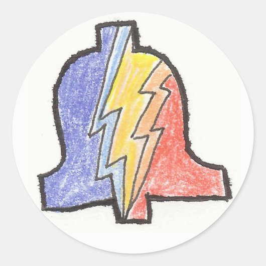 5 Farbhandgezeichnete PLA-Logo-Aufkleber Runder Aufkleber (Vorderseite)