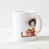 * 5 Farbige Whimsical Weihnachts-JUNGE Geschenk Jumbo-Tasse (Vorderseite Rechts)