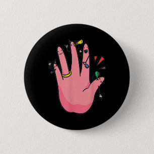 5 Finger Verlobung Hand Party Best Verlobte Bride  Button