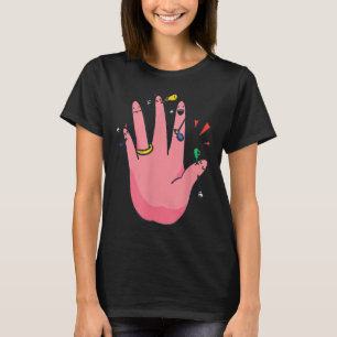 5 Finger Verlobungshand Party Beste Verlobte Braut T-Shirt