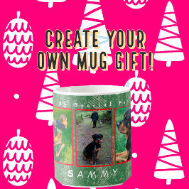 5-Foto-2-Text-Personalize Holiday Pet, Family Pix Kaffeetasse