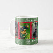 5-Foto-2-Text-Personalize Holiday Pet, Family Pix Kaffeetasse (Vorderseite Links)
