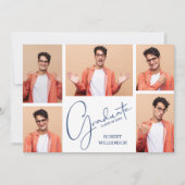 5 Foto Abschluss Collage Chic Script Ankündigung (Vorderseite)