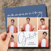 5 Foto Abschluss Collage Chic Script Ankündigung