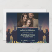 5 Foto Abschluss Collage Flat Announccard Ankündigung (Rückseite)