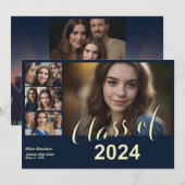 5 Foto Abschluss Collage Flat Announccard Ankündigung (Vorne/Hinten)