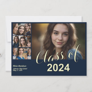 5 Foto Abschluss Collage Flat Announccard Ankündigung