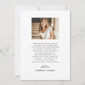 5 Foto Abschluss Collage Script Modernes Elegantes Dankeskarte (Rückseite)