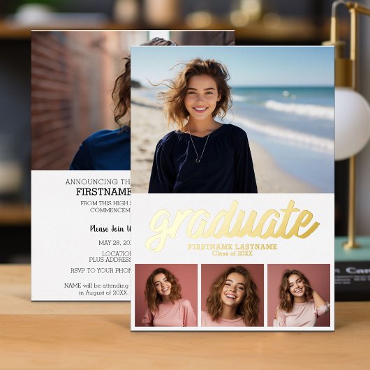 5 Foto Ankündigung Graduation Party Einladung