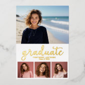 5 Foto Ankündigung Graduation Party Einladung (Vorderseite)