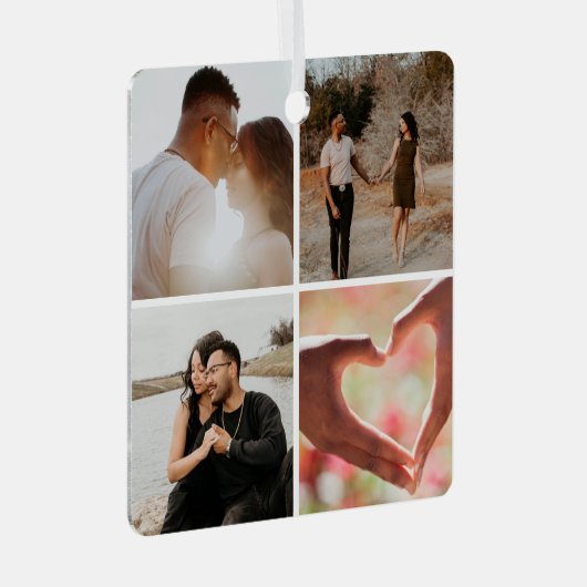 5 Foto Benutzerdefinierte Collage Personalisiert Ornament Aus Metall (Vorderseite Rechts)