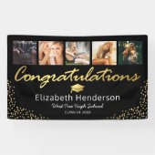 5 Foto Black Gold Graduation Party Banner (Horizontal)