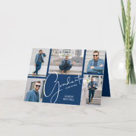 5 Foto Blue Abschluss Einladung