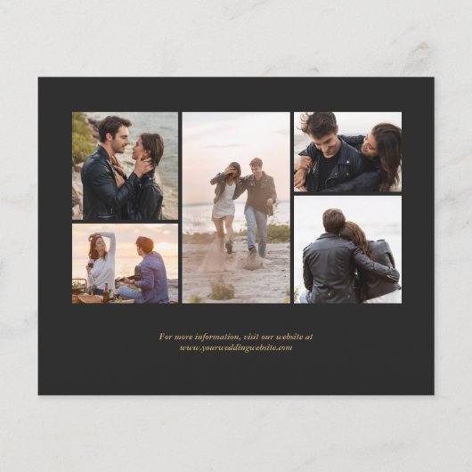 5-Foto-Budget Black Gold Agate Dunkel Save the Dat (Rückseite)