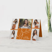 5 Foto Burnt Orange Abschluss Einladung (Vorderseite)