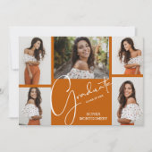 5 Foto Burnt Orange Graduation Ankündigungen (Vorderseite)