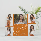 5 Foto Burnt Orange Graduation Ankündigungen (Stehend Vorderseite)