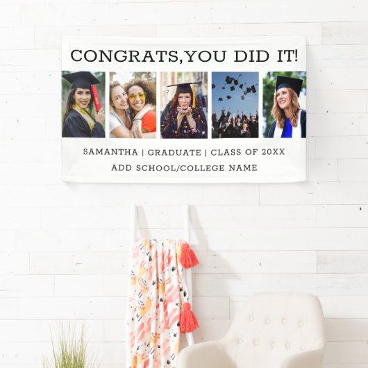 5 Foto Collage Abschluss 2023 Glückwunsch Grad Banner (Insitu)