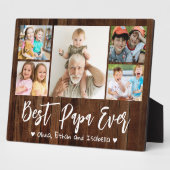 5 Foto Collage Best Papa Ever Grandkids Wood Fotoplatte (Seite)