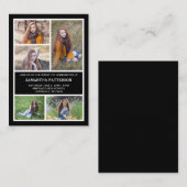 5 Foto Collage Black & White Abschluss Zeremonie Mitteilungskarte (Vorne/Hinten)