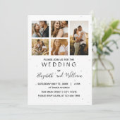 5 Foto Collage Elegante Hochzeit Einladung (Stehend Vorderseite)