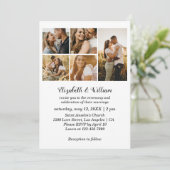 5 Foto Collage Elegante Hochzeit Einladung (Stehend Vorderseite)
