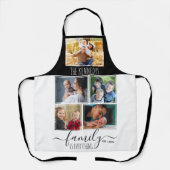 5 Foto Collage Familienname Oma Geschenk Schürze (Vorderseite)