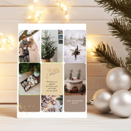 5 Foto Collage Frohe Weihnachtsgrüße Feiertagskarte