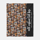 5 Foto Collage Funky Hexagon Muster - schwarz Fleecedecke (Vorderseite)