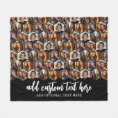 5 Foto Collage Funky Hexagon Muster - schwarz Fleecedecke (Vorderseite (Horizontal))