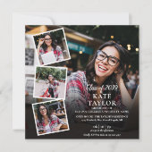 5 Foto Collage Graduation Party Square Einladung (Vorderseite)