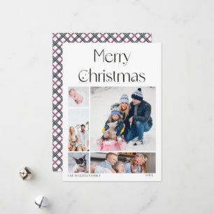 5 Foto Collage Grid elegante Weihnachtskarte Feiertagskarte