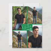 5 Foto-Collage Grüne Abschlussfeier Einladung (Vorderseite)