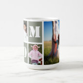 5 Foto Collage Herz Sage Grünen Muttertag Kaffeetasse (Mittel)