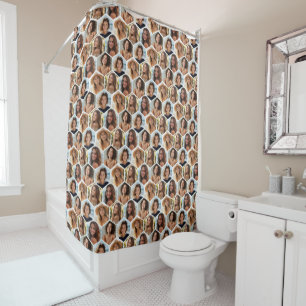 5 Foto Collage Honeycomb Muster sein Patient Duschvorhang
