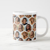 5 Foto Collage Honeycomb Muster sein Patient Jumbo-Tasse (Rechts)