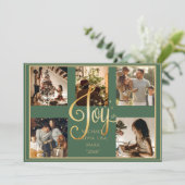 5 Foto Collage Joy Gold Weihnachten Weihnachtsfeie (Stehend Vorderseite)